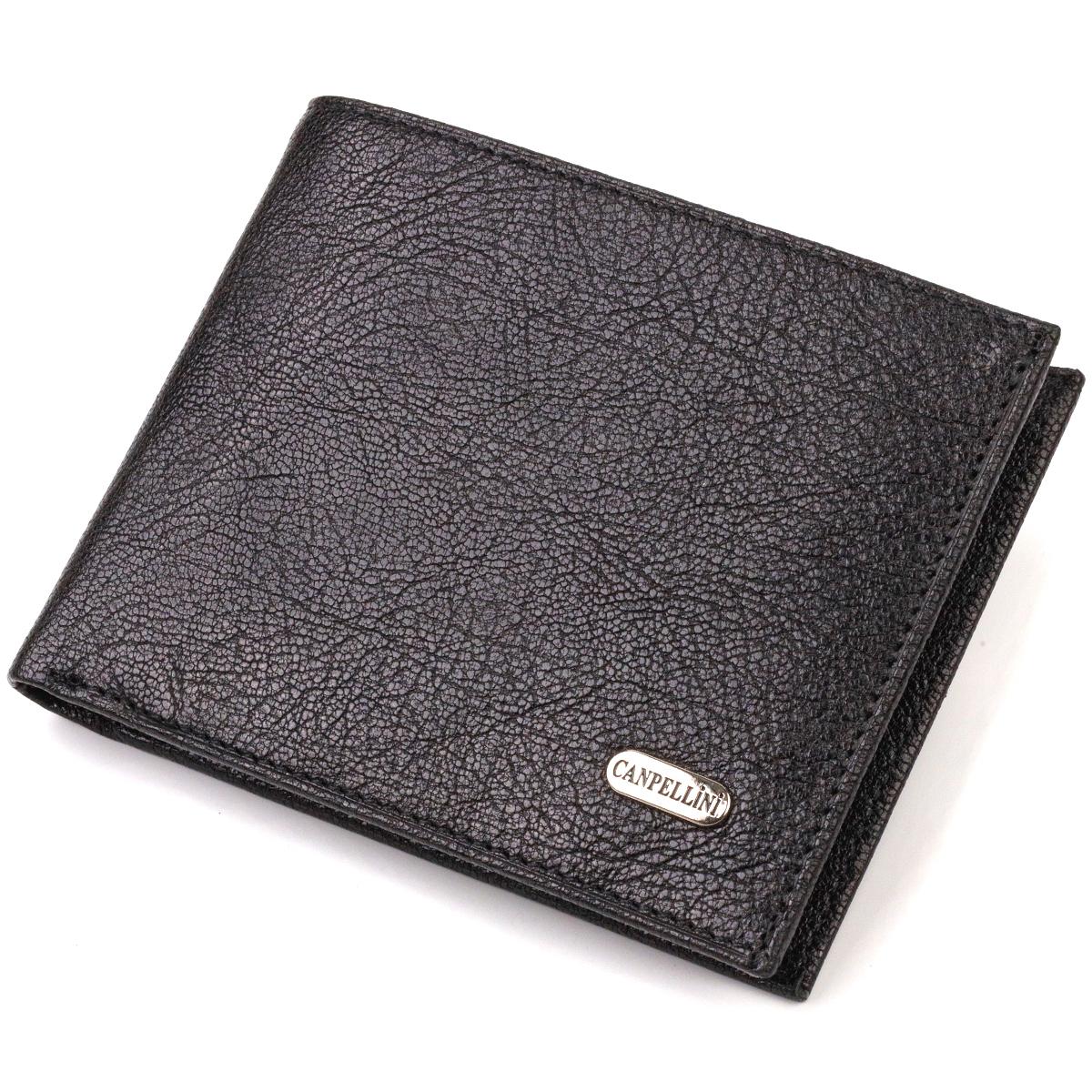 

Гаманець для чоловіків без застібки з натуральної шкіри CANPELLINI 21764 Чорний