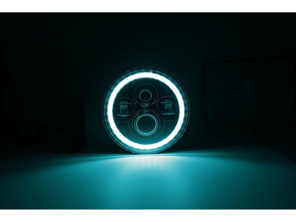 Wrangler 7" RGB Angel Eye Headlight Assembly with Remote Control - Energy Efficient