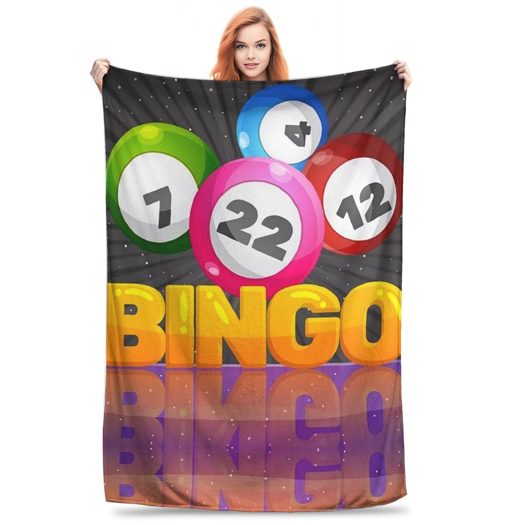 Funny Bingo Game Blankets Lightweight Flannel Sofa Throw Blanket for Couch Bedding Office Throws Bedspread Quilt