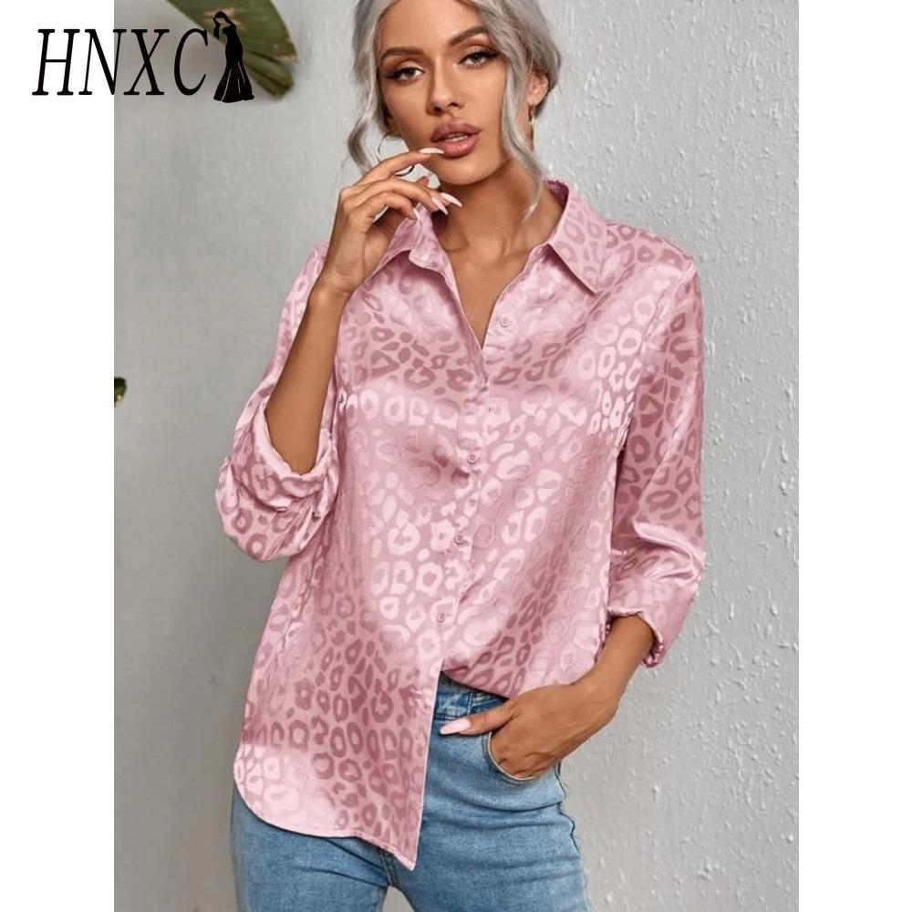 

HNXC Женские модные повседневные блузки и рубашки с длинным рукавом и воротником ПОЛО M