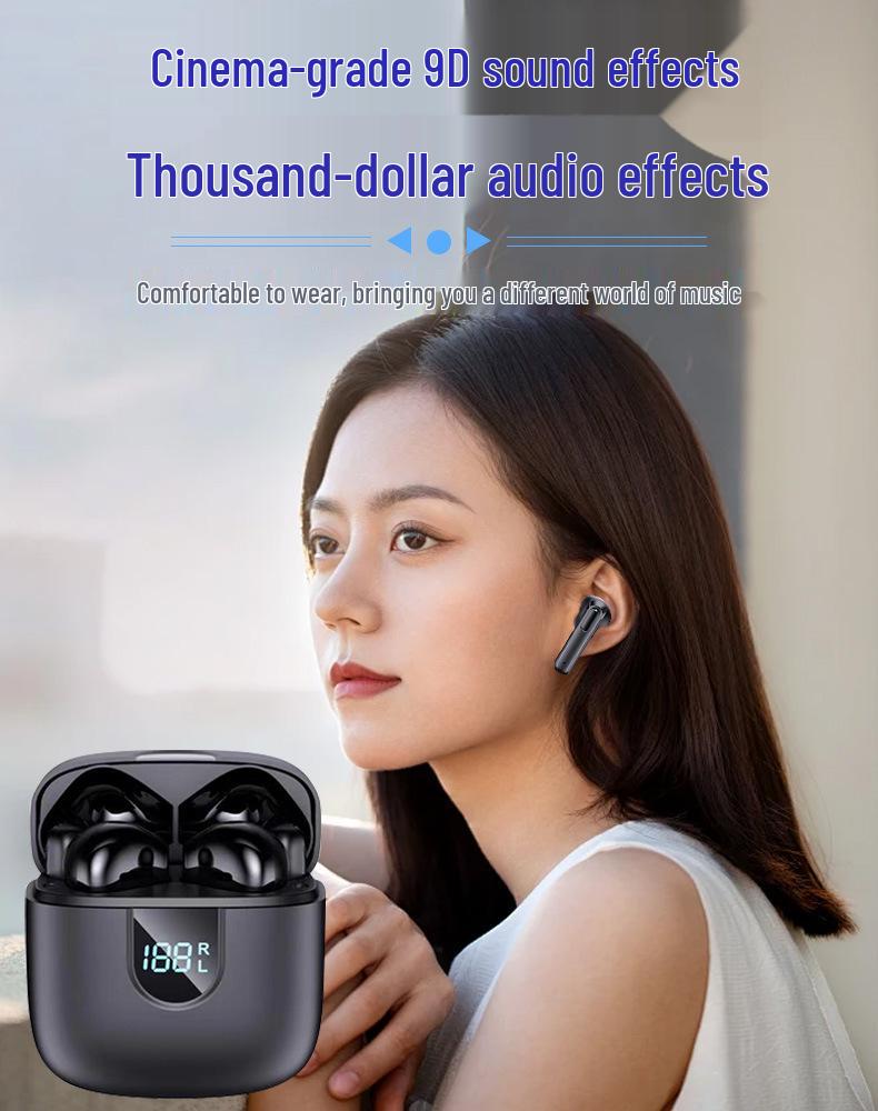 AI-Powered In-Ear Wireless Sports Noise Cancelling Headphones with Digital Display & Long Battery Life