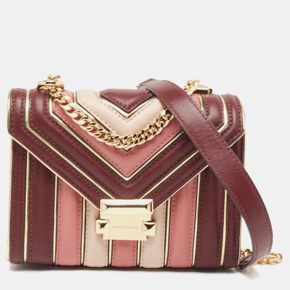 

Michael Kors Разноцветная кожаная стеганая сумка на плечо Whitney мульти