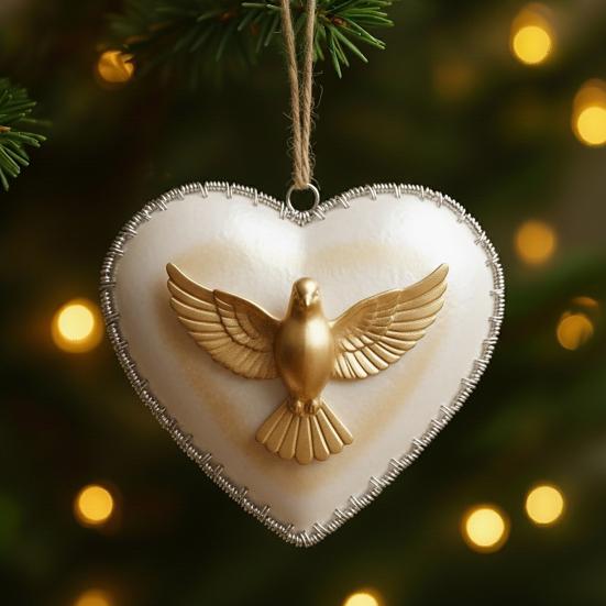 Heart-Shaped Christmas Hanging Ornament Indoor Outdoor Hame Office Holiday Party Xmas Tree