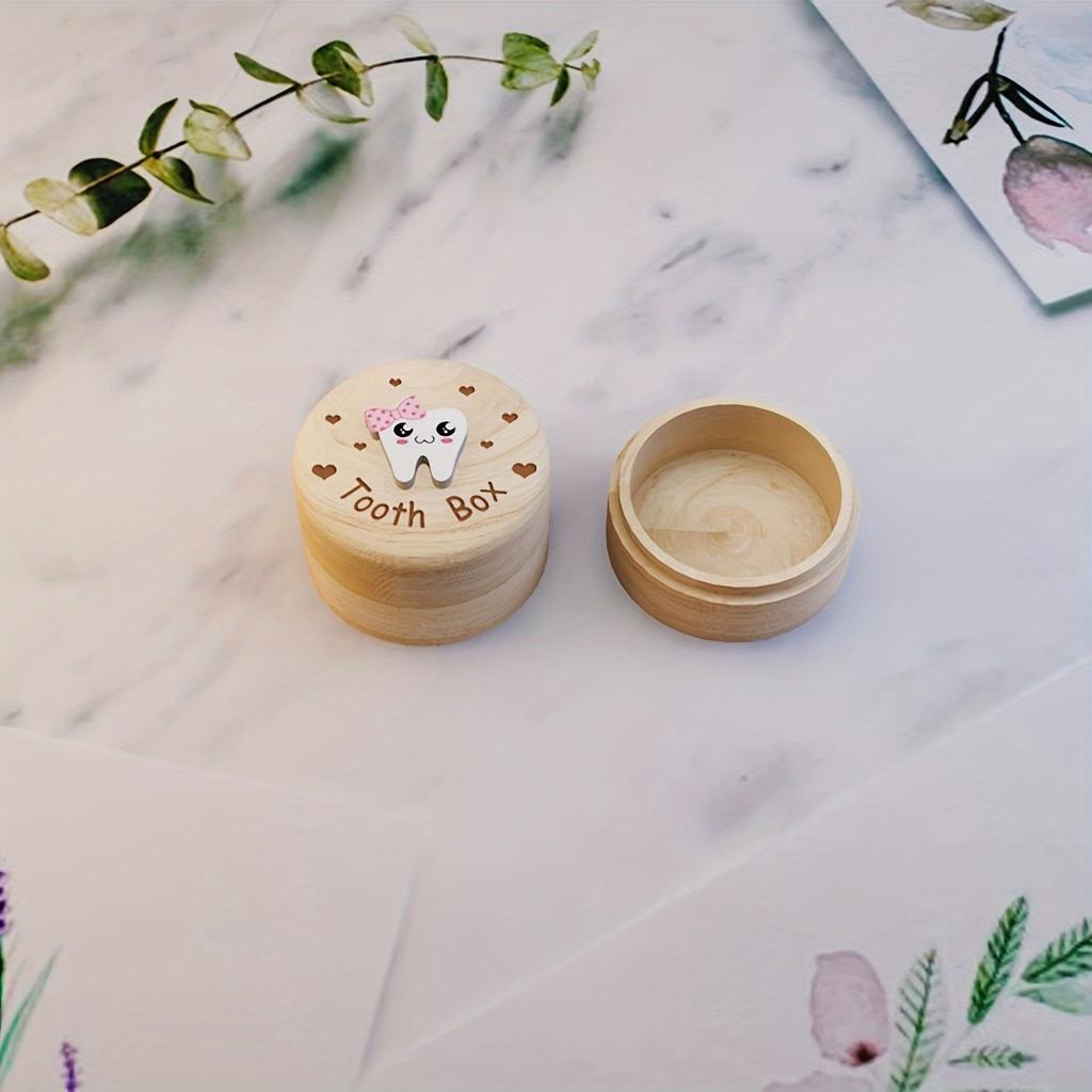 Minneboks for 1 tannfe av tre, tannoppbevaringsbeholder, samleboks for fosterhår, arrangør for fødselssuvenirer, hjemmeinnredning, bursdagsfestgaver