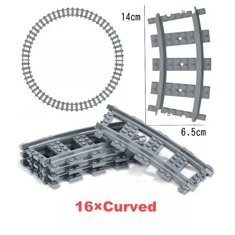 City Creative Train Tracks Trains Railway Forked Rail Straight Curved Tracks Sets Building Blocks Bricks Accessories Parts Toys for Kids Childrens Boy