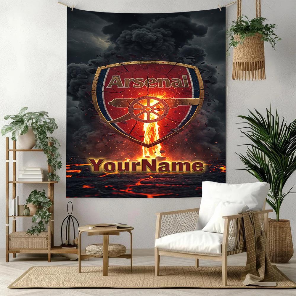Arsenal Custom Ditt Navn Vægdekoration Vægtæppe Kunst Til Kæledyrsminde Fødselsdag Bryllupsfest Baggrund Familiegave
