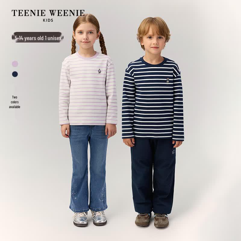 Teenie Weenie Kids Bear Casual Striped Long-Sleeve T-Shirt