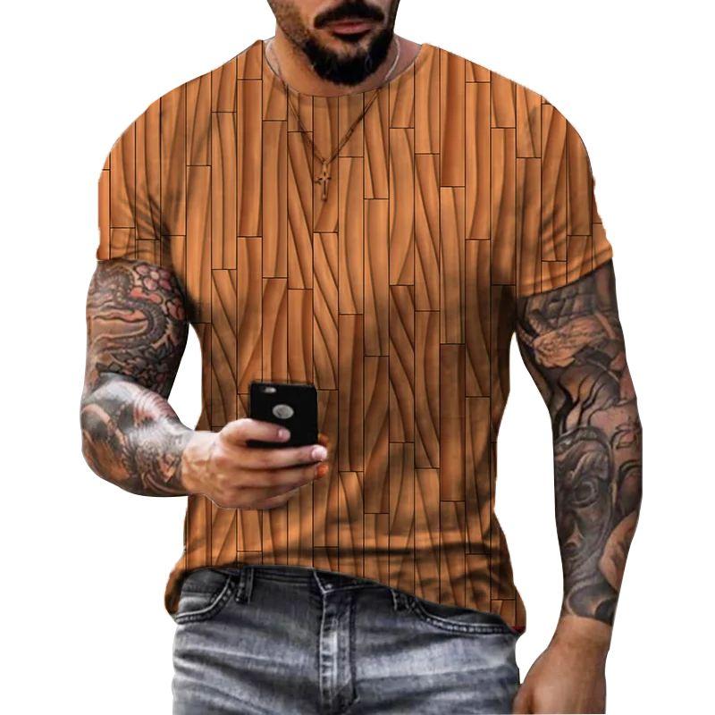 T-shirt d'été à manches courtes et col rond pour homme, motif créatif, style rétro, imprimé en 3D, ample, grande taille