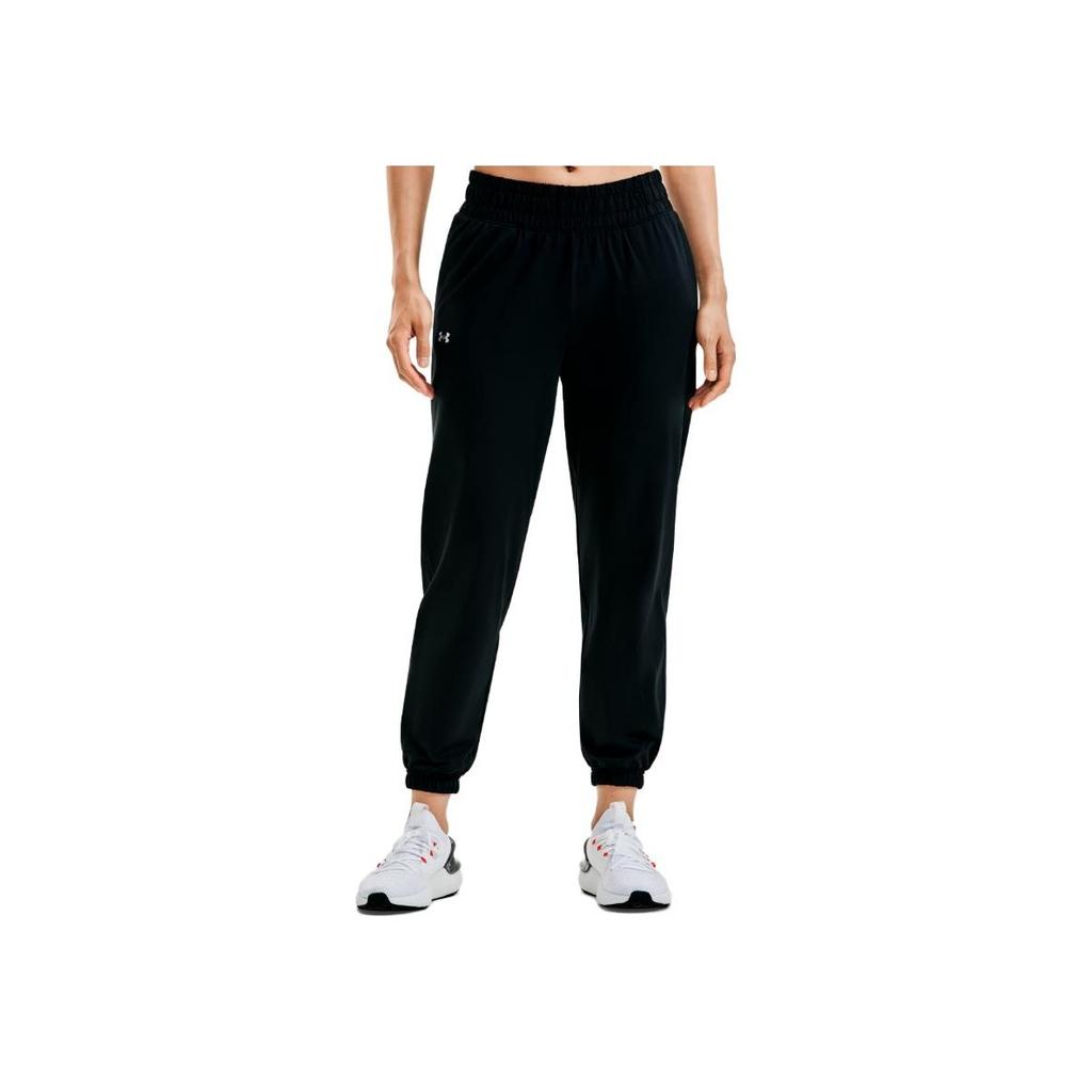 Under Armour Project Rock Logo Embroidered Joggers Women Bottoms Black 1377079-001