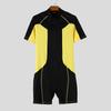 INCERUN Men Short Sleeve Zip-up Stitching Biking Sports Gym Jumpsuits Fitted Rompers Underwear