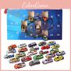 Advent Calendar Countdown Toy Cars Set For Kids Featuring 24 Unique Collectible Designs