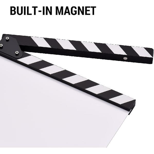 Andoer 30 * 24cm/ 12 * 9in Acrylic Film Clapboard Movie Directors Clapper Board Slate Cut Action Scene Blank Clap Board Dry Erase with White & Black