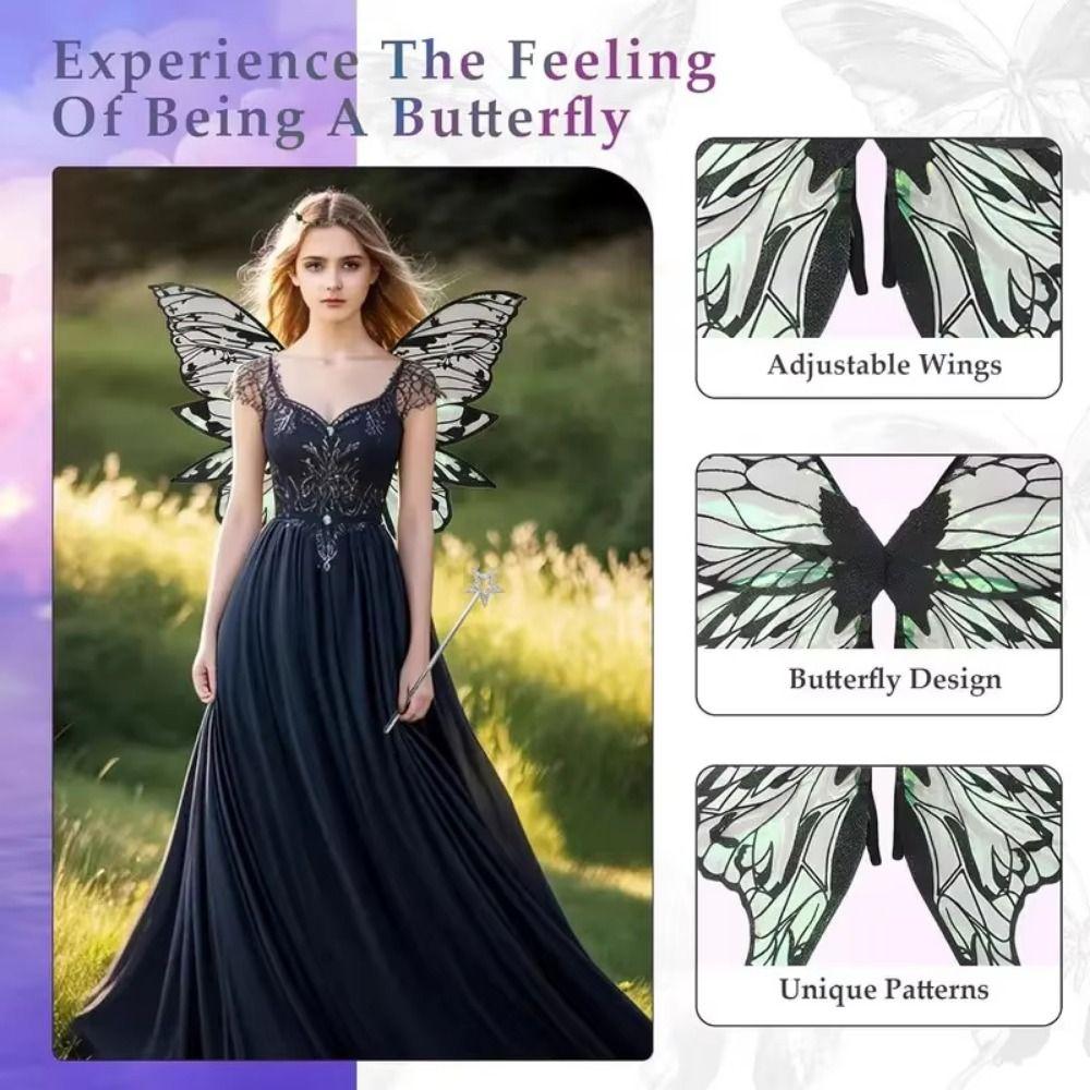 Lightweight Fairy Costume Wing Set Creative Dress Up Wings Set Fairy Butterfly Wings  Masquerade