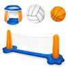 Floating Volleyball Set 2 In 1 Pool Volleyball Set & Basketball Hoop Pool Basketball and Volleyball Game for Kids Adults