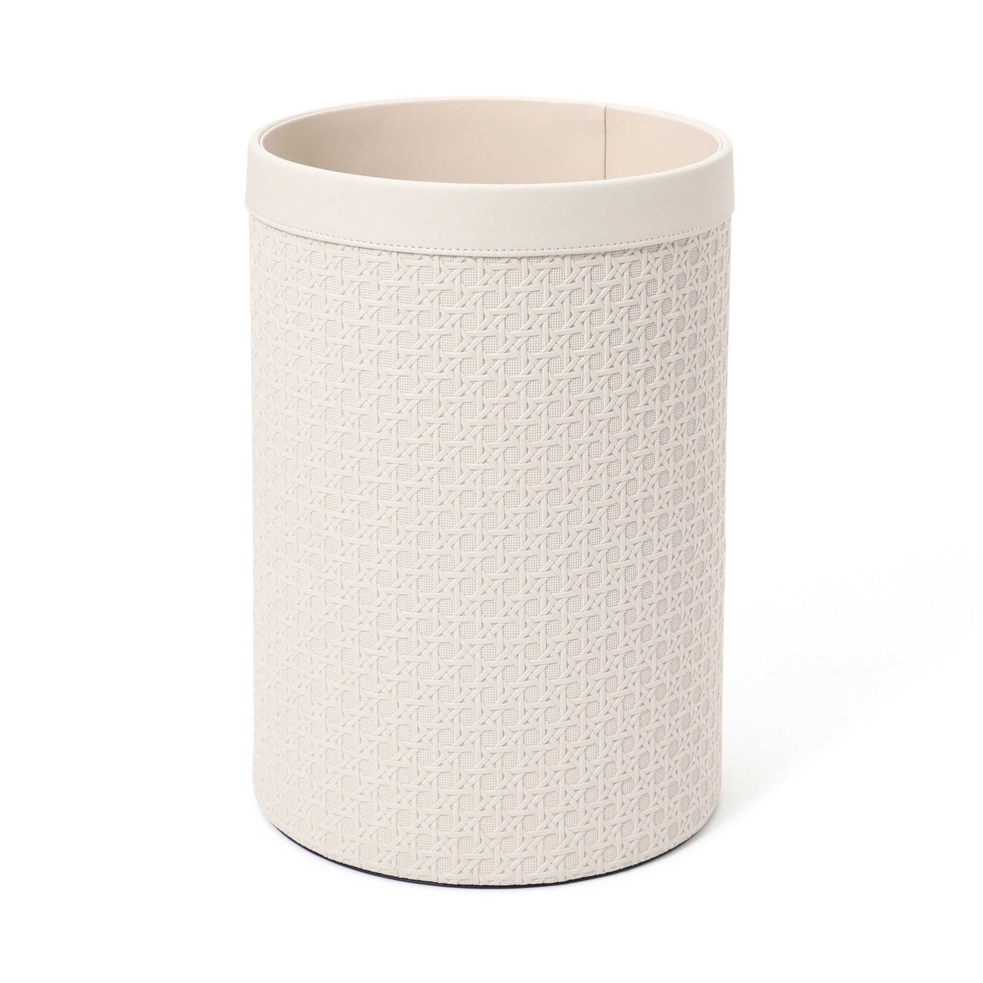 

Francfranc Embossed Dustbin, Medium, Ivory, Stylish, Perfect for New Homes and Moving