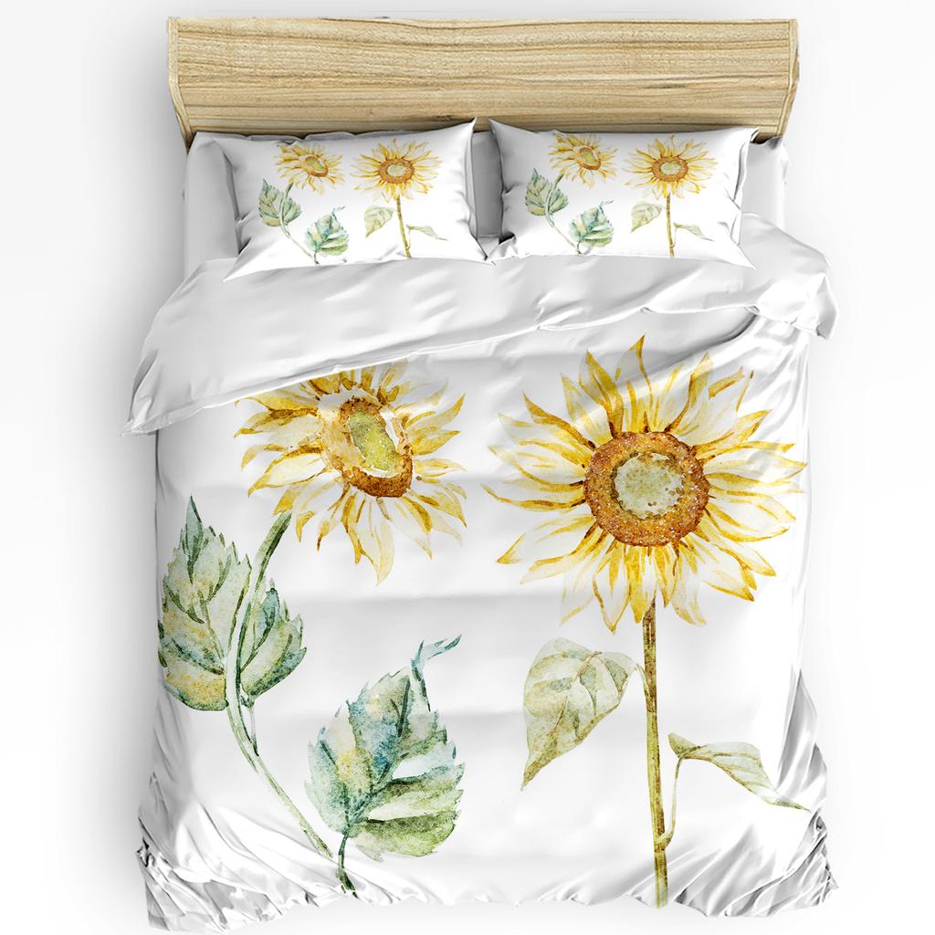 Nature Bedding Set For Bedroom Bed Home Floral Print With Sunflowers In A Field Summer Ga Duvet Cover Quilt Cover And Pillowcase