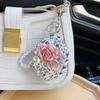 Crystal Glass Mirror Keychain Diy Finished Portable Makeup Mirror Bag Pendant Gift Wholesale Source Yiwu