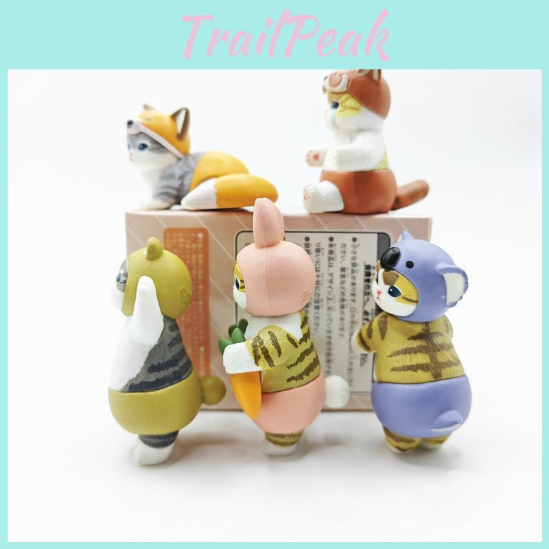 Cute Standing Cat Decoration With Rabbit Hat From Cat Fortune Sandy Blind Box Series