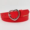 Simple New Love Alloy Pin Buckle Women's Belt Glossy Versatile Clothing Decoration PU Belt