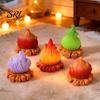 Outdoor Camping Scene Decor Micro Landscape Ornament Resin Campfire Model Miniature Figurine Desktop with Realistic Flame Texture for Dollhouse Small