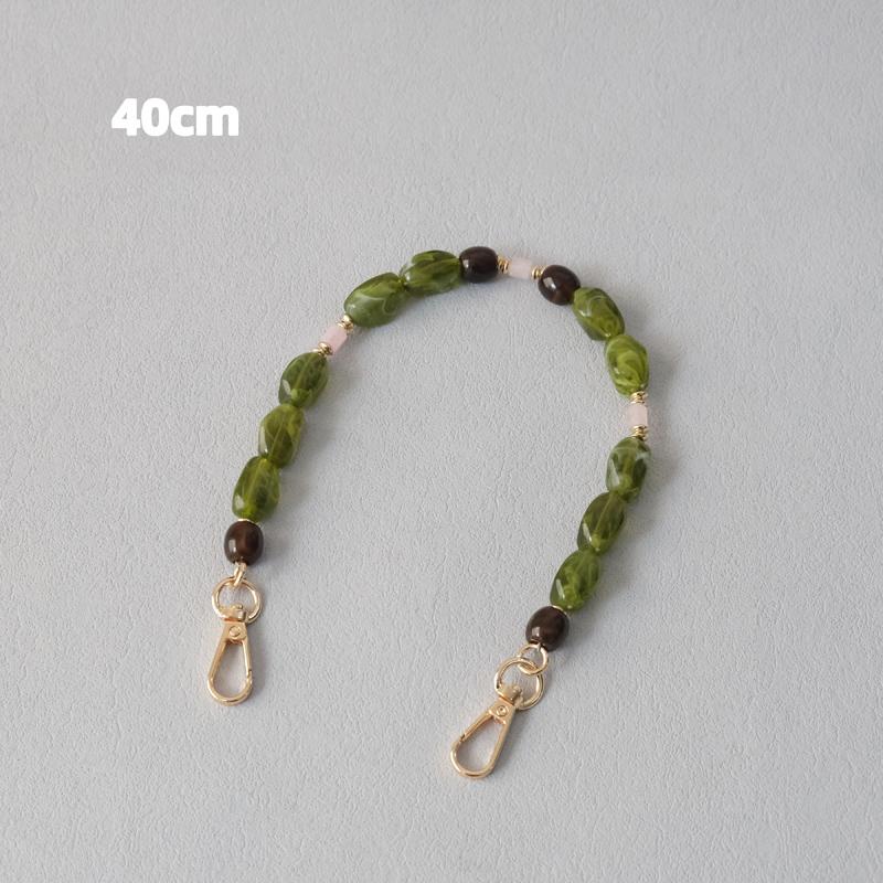 New Fashion Boutique Woman Bag Accessory Beige Beaded Chains Cute Acrylic Luxury Strap Women Elegant Bag Acrylic Handle Chain