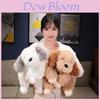 Adorable Soft Plush Long Hair Dual Color Dog Doll For Cuddly Comforting Gifts