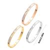 Alloy Bangle With 3 Shining Diamonds and White Shell Accent Fashion Accessory for Stylish Everyday Jewelry Pieces