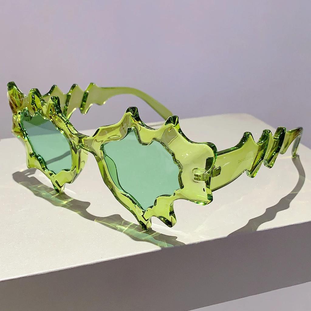 Wave Shape Women Sunglasses  New Stylish Irregular Candy Color Eyewear Trendy Brand Design Outdoor Travelling Shades