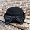 Japanese Retro Bow Curled Top Hat Women'S Autumn And Winter Wool All-Match Felt Brown Coffee Black Beret