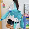 Hatsune Miku Plush Backpack - Squinting Eye Itabag with Large Capacity, Cute Anime Doll Rucksack for School Travel Holiday Gift