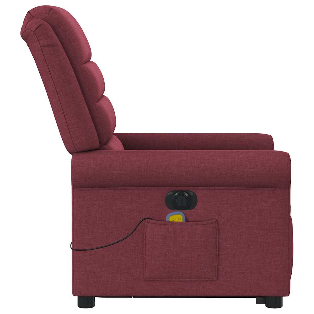 Electric Massage Chair Burgundy Fabric