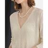 Women's French V-Neck Tencel Linen Blend Cardigan