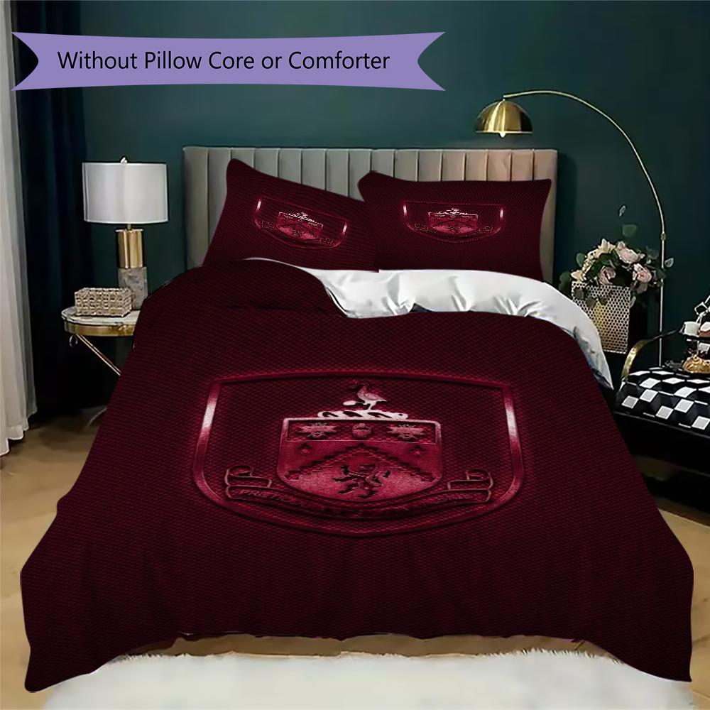 Burnley Fc Pattern Bedding Uilt Set Uilt Cover Pillowcase Home Decoration Birthday Gift (1*duvet Cover + 2*pillowcase Without Core)