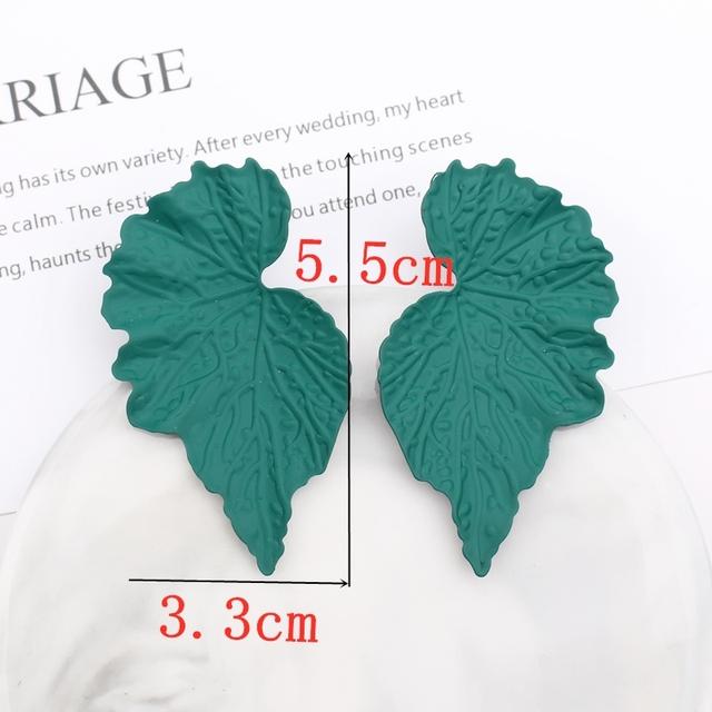 Orecchini pendenti geometrici coreani color verde a forma di fiore per donna petali rotondi a cuore foglia metallo brincos gioielli da matrimonio festa regalo