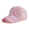 New Breathable Shiny Sequin Baseball Cap Casual Mesh Women Sun Hat Visors Korean Girls Duck Tongue Caps Summer