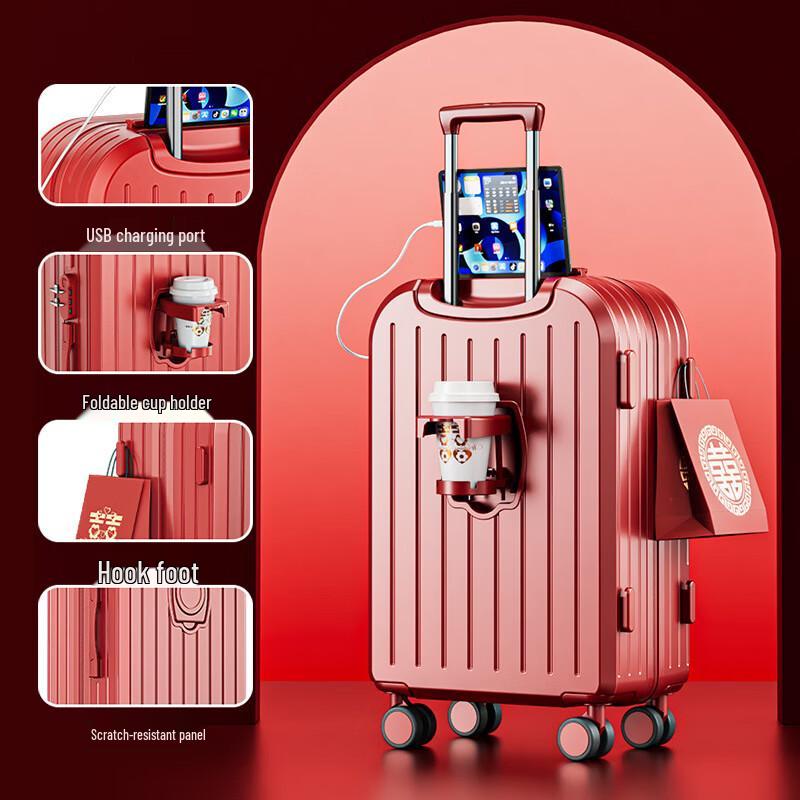 KarLot Wedding Luggage with Silent Spinner Wheels 28 inch