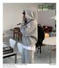 Men's Heavyweight Korean Style Loose Solid Color Hooded Cardigan with Double Zipper