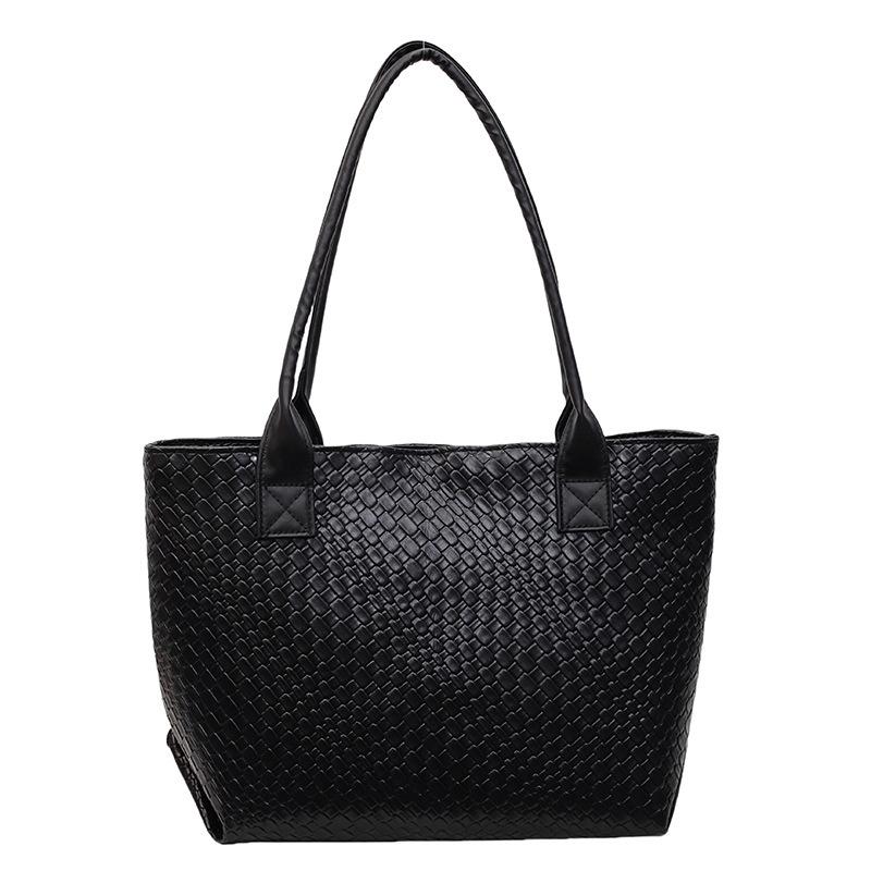 Large Capacity Woven Pattern Indentation Tote Bag Women's 2025 Summer New Fashion Texture Versatile Shoulder Handbag Women