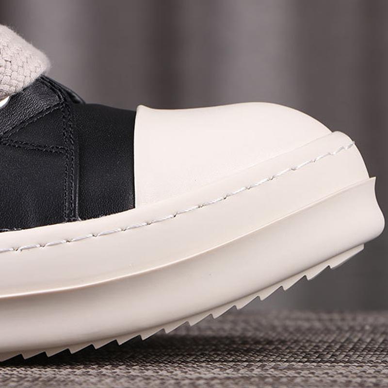 Herr Casual Skor Mode Herr Sneakers Snörskor för Man Streetwear Extra Långa Skosnören Svarta Enfärgade Sneakers