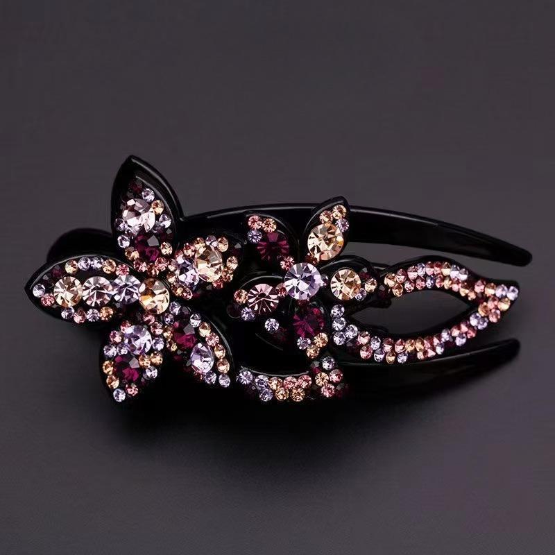 

Large-sized plate-shaped duckbill clip flower hairpin hair accessory headwear spring clip clamp фіолетовий/шампанського