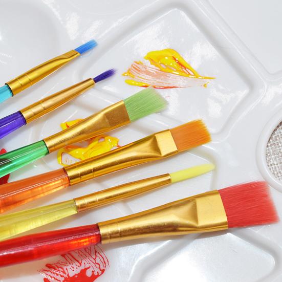 6ks malířský štětec Pohodlné uchopení Průhledná tyč Studenti Přenosný akvarelový štětec na kreslení Sada školních potřeb