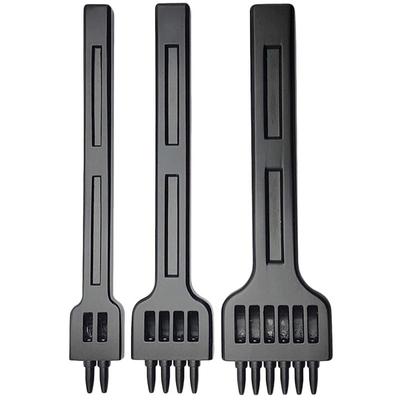 4/5/6mm Fai da te allacciatura cuciture strumenti artigianali in pelle punzoni durevole nuovo portatile nero 2/4/6 poli