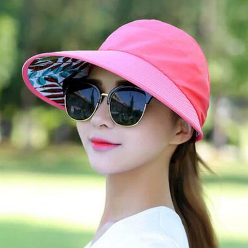 Summer Sun Protection Folding Sun Hat For Women Wide Brim Cap Ladies Beach Visor Hat Girl Holiday UV Protection Sun Hat
