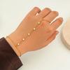 Stainless Steel 18k Gold Plated Sparkling Round Zircon Chains Y-Shaped Ring Bracelets for Women Tarnish Free Waterproof Jewelry