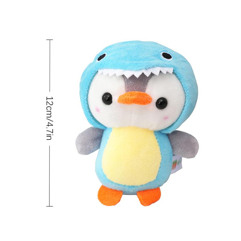 Animais de Pelúcia Fofos Pinguim Boneco Chaveiro Brinquedo de Pelúcia Pinguim Pequeno se Transforma em Dinossauro Sapo Boneco Chaveiro Pingente de Bolsa Presente