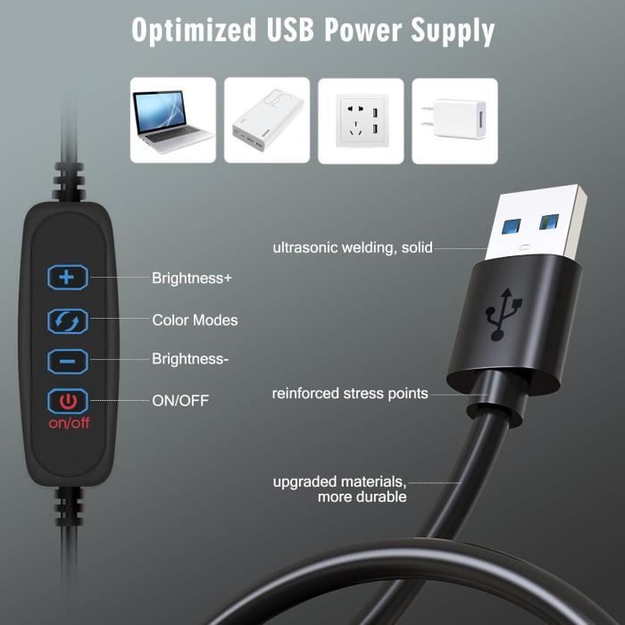 VEVICE 11.5 Ring Light Professionnel avec Trépied