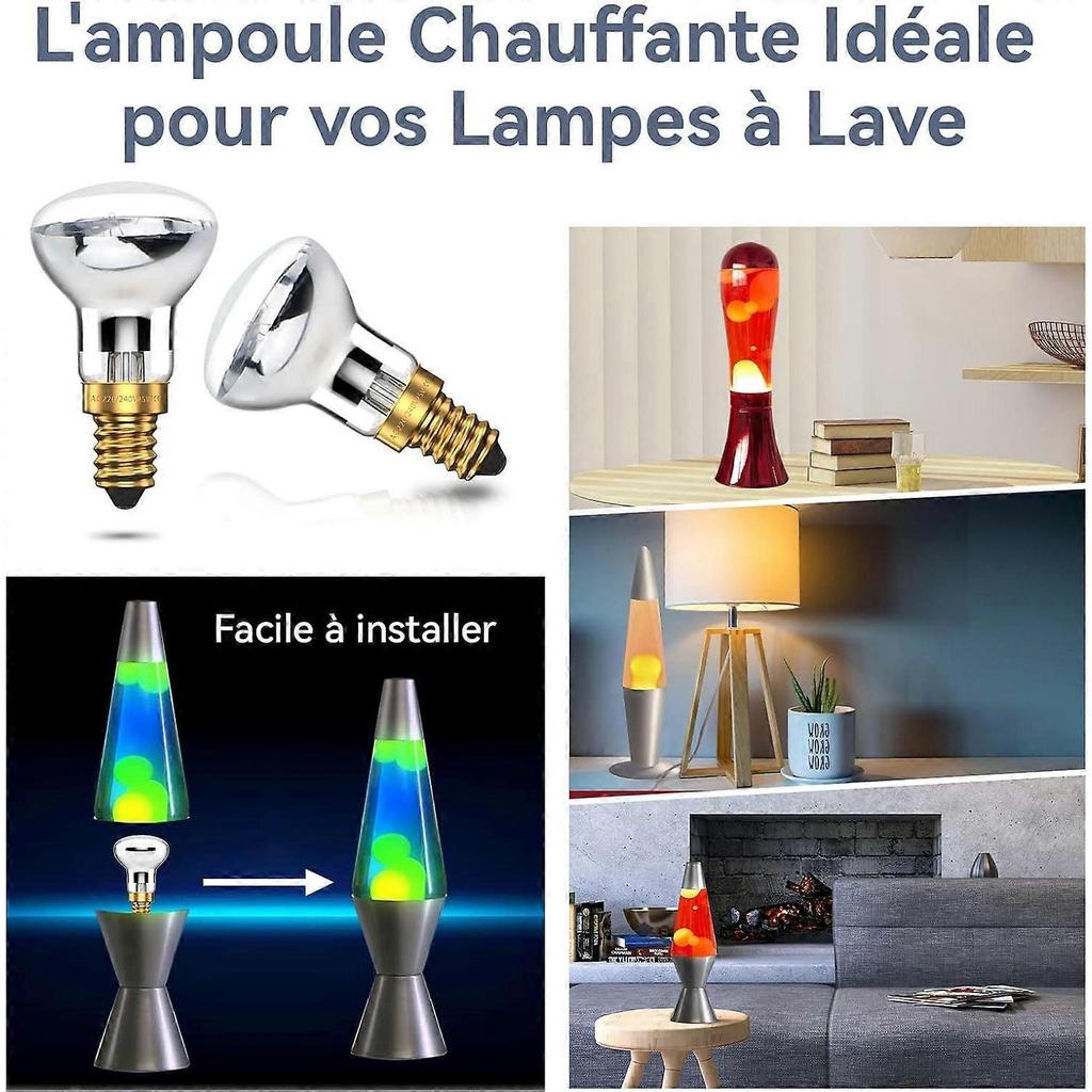 Lava Lamp Bulb 25W E14 R39 Warm White Warm White Reflector Bulb SES Small Edison Screw Incandescent Spotlight Bulb (Pack of 4)