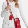 Michael Kors Mirella Adjustable Wide Shoulder Strap Leather Shoulder Crossbody Bag Mini Women's Bright Red Bright Red