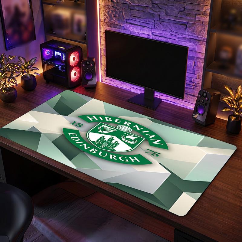 Hibernian FC Theme Pattern Mouse Pad, Soccer Logo Design XXL Gaming Desk Mat Non-Slip Computer Mouse Pad
