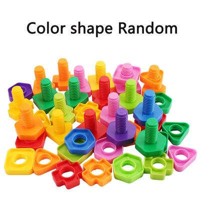 20pcs/10sets Screw Building Blocks - Plastic Nut Shaped Toys for Kids - Educational Montessori Scale Models